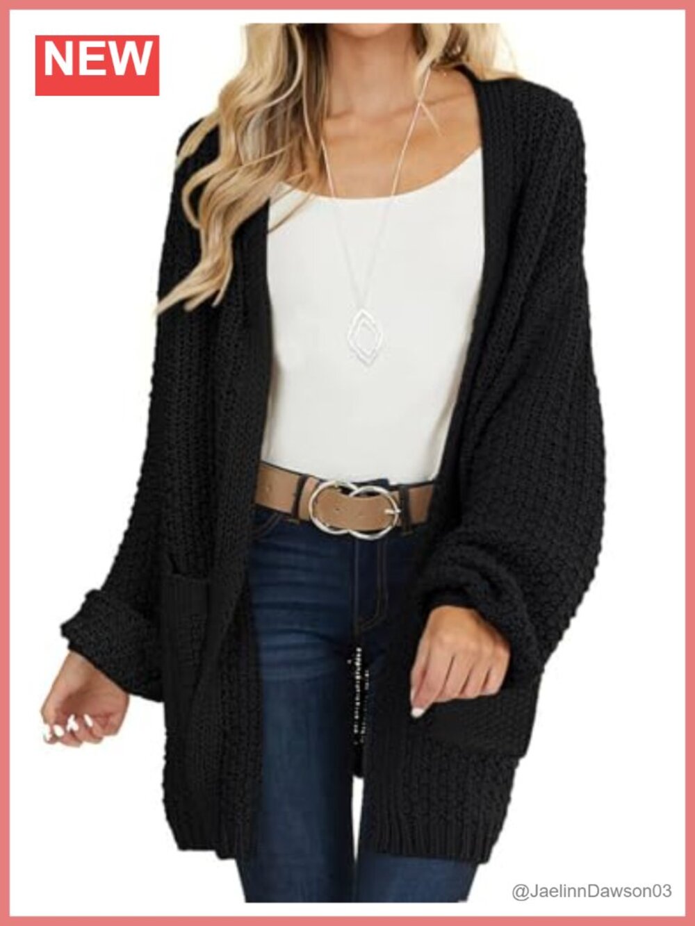 Womens Chunky Knit Long Sleeve Open Front Cardigan Sweater